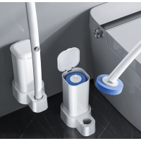 Ocalpur Disposable Toilet Brush with 64 Refills Toilet Bowl Cleaner Wands and Holder Set Wall Mounted Toilet Bowl Cleaner Brush with Holder for Bathroom Deep Cleaning & Hygiene