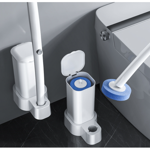 Ocalpur Disposable Toilet Brush with 64 Refills Toilet Bowl Cleaner Wands and Holder Set Wall Mounted Toilet Bowl Cleaner Brush with Holder for Bathroom Deep Cleaning & Hygiene